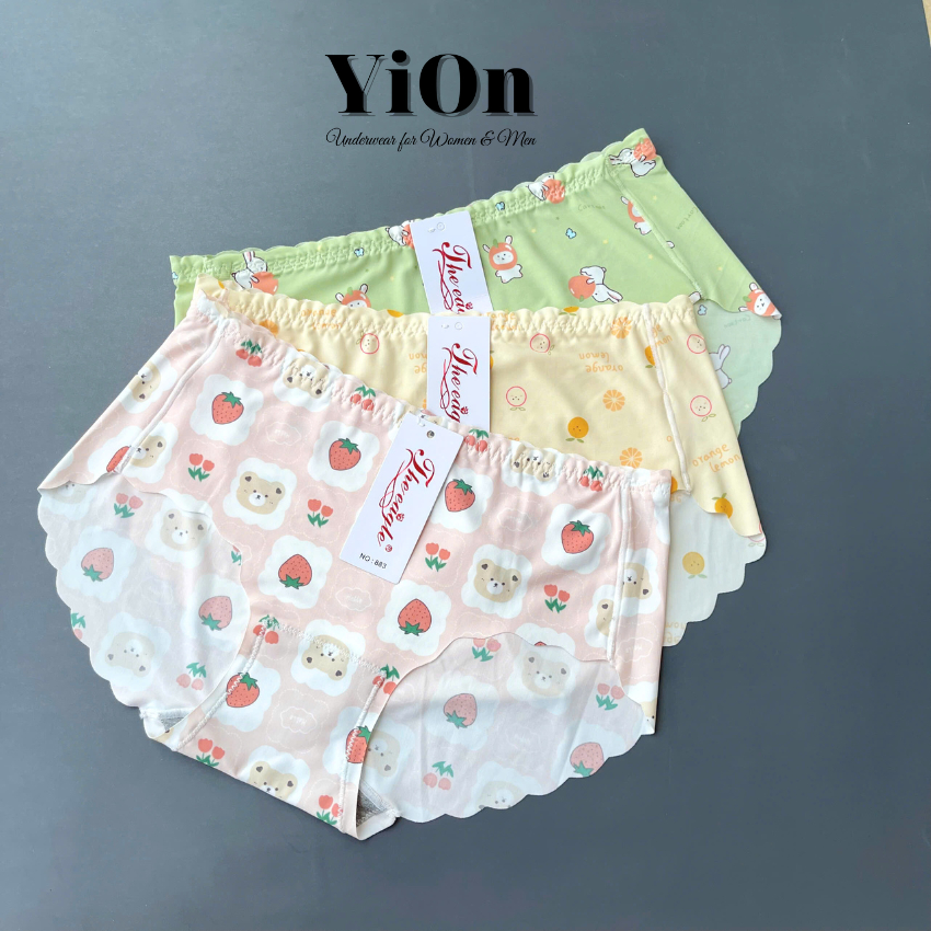 คอมโบกางเกงในยางน่ารักเอวยางยืดอย่างดีฟรีไซส์38-55กิโล883 ลาคามี่ สบาย