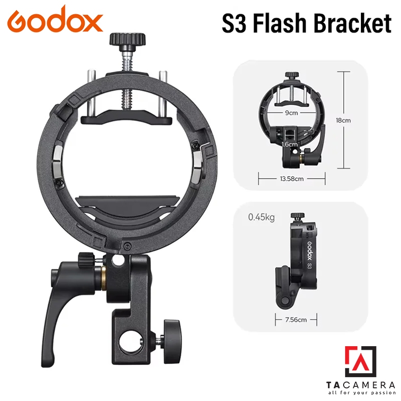 อะแดปเตอร์อัจฉริยะ Godox S3 Speedlite Bracket - Mount สําหรับแฟลช V1 V100 AD100 AD200 AD300 V480 V86