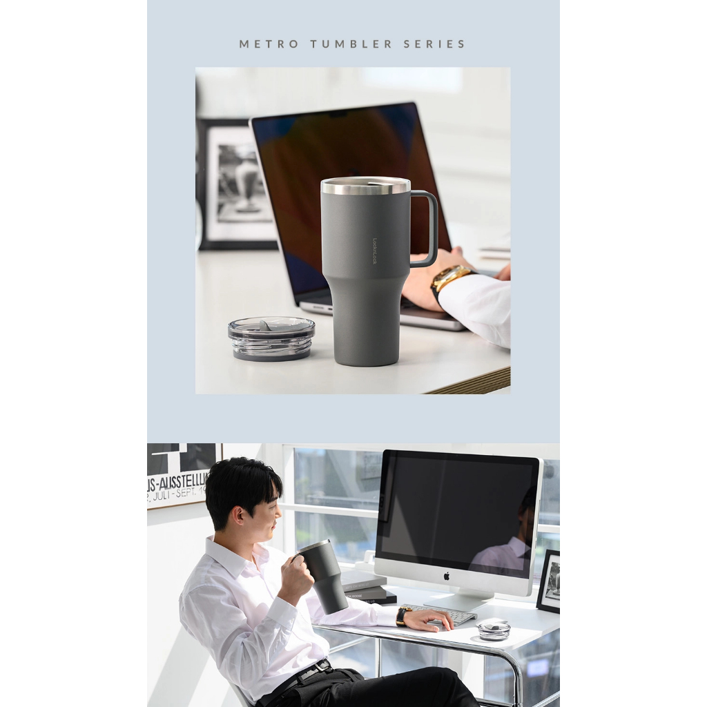 Locknlock Metro King Tumbler 820ml สีเทา LHC4326