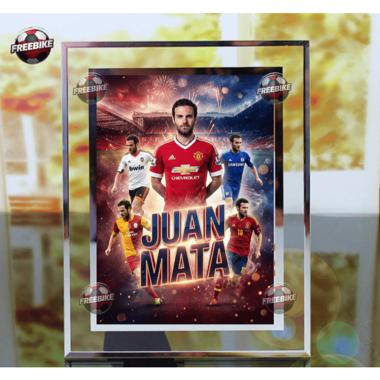 กรอบรูปโปสเตอร์ JUAN MATA พร้อมกระจกคริสตัลคุณภาพสูง