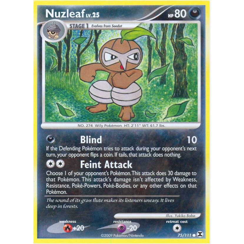 [การ์ดโปเกมอน TCG] Nuzleaf - 75/111 - ทั่วไป