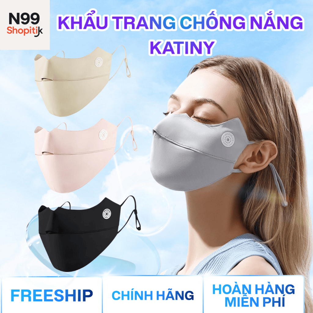 N99/ KATINY UV Sunscreen Mask ทําจากผ้าผ้าไหมเย็นระบายอากาศ