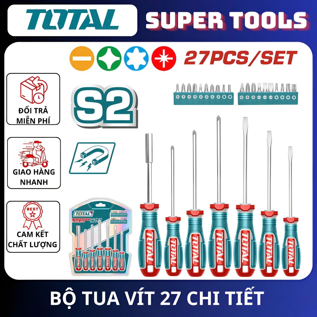 TOTAL TOTAL TOTAL ชุดไขควง 27 ชิ้น TKSDS2726
