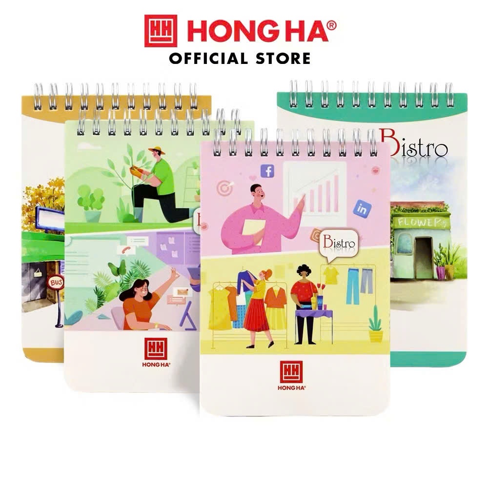 XO HONG HA BISTRO SPRING WINDOW 200 PAGES A7/A6/A5/B5/A4 QUANTITY 70GSM (CODE: 2835/2836/2837/2838/2