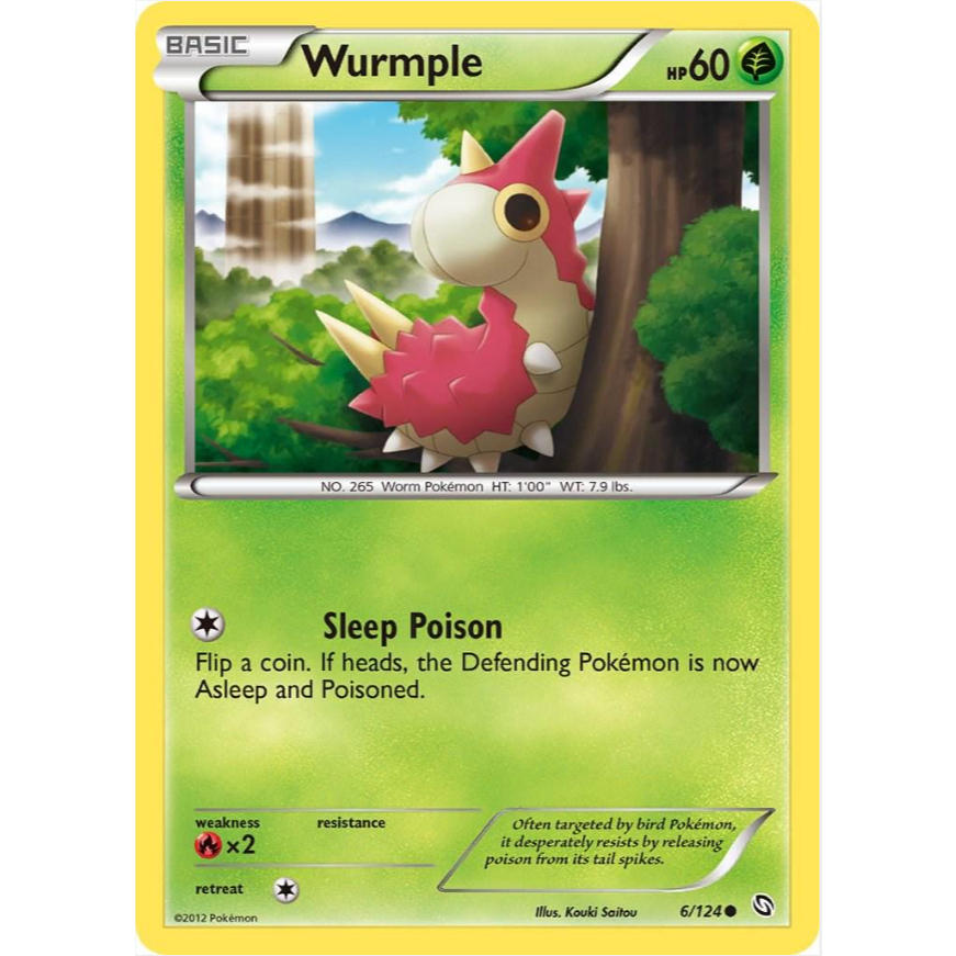 [การ์ดโปเกมอน TCG] Wurmple - 6/124 - ทั่วไป