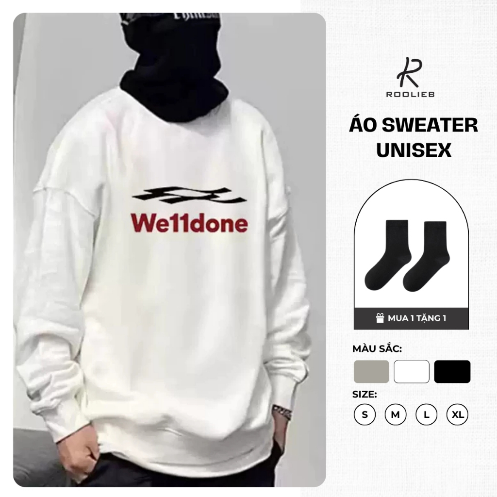 Rooolieb เสื้อสเวตเตอร์ Unisex ลาย welldone