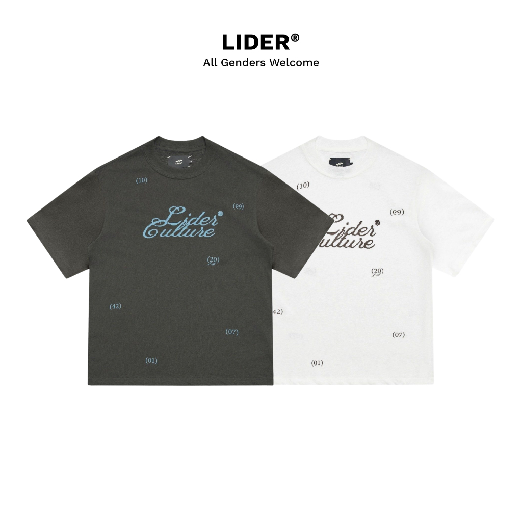 เสื้อยืด LIDER CULTURE FIT - สีเทาเถ้า/ขาว