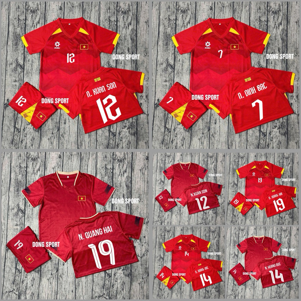 คุณภาพสูง ชุดบอลสีแดงเวียดนาม - ผ้าซามีพรีเมี่ยม