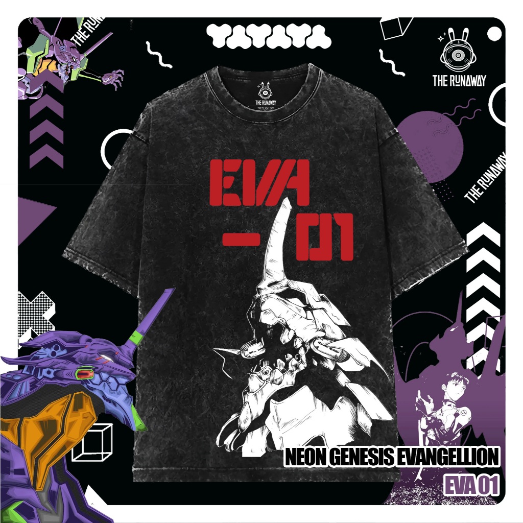 เสื้อยืด Neon Genesis Evangelion : Eva 01 Cotton 100% สําหรับผู้ชาย / ผู้หญิง โดย The Runaway