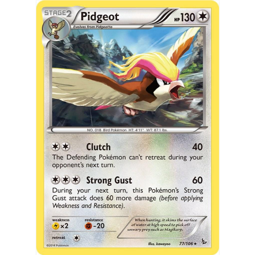 [การ์ดโปเกมอน TCG] Pidgeot - 77/106 - หายาก