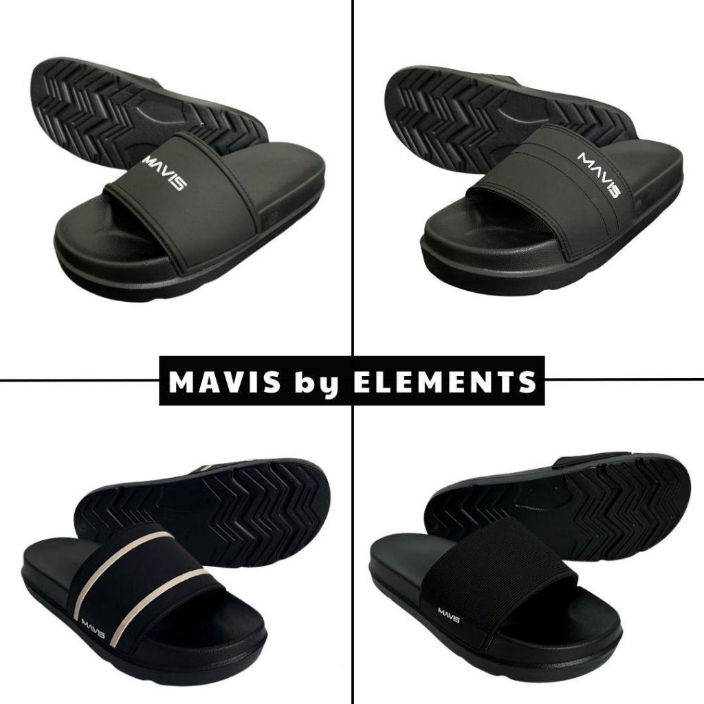 [ถุงเท้าสร้างสรรค์] MAVIS by ELEMENTS รองเท้าแตะสายไขว้สําหรับผู้ชายและผู้หญิงที่มีสายรัดลาย PVC พื้