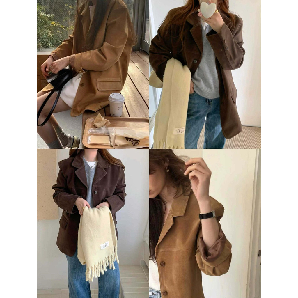 เสื้อแจ็คเก็ต VEST SUEDE 1029 พร้อมฝาครอบกระเป๋า