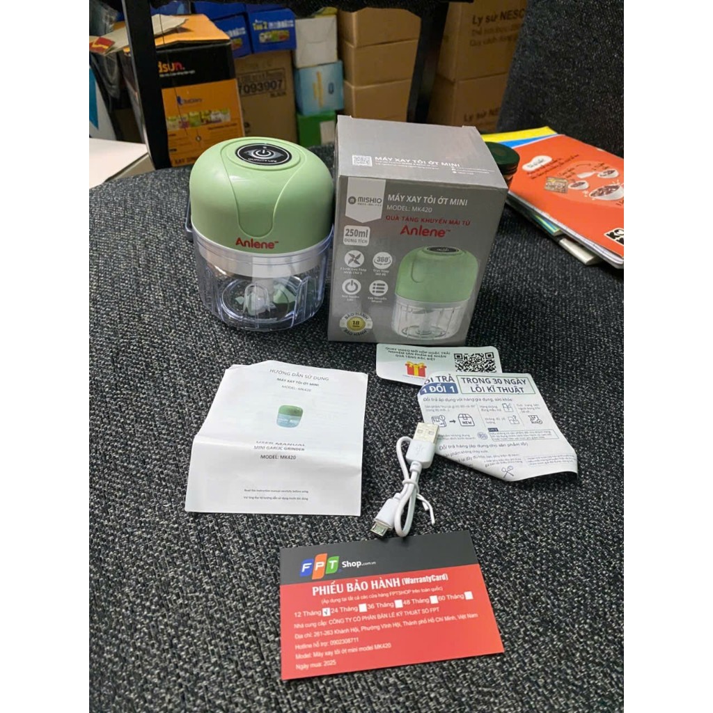 MISHIO MK420 MINI CHILLI GARLIC GRINDER 250ML ของขวัญนมอันลีน