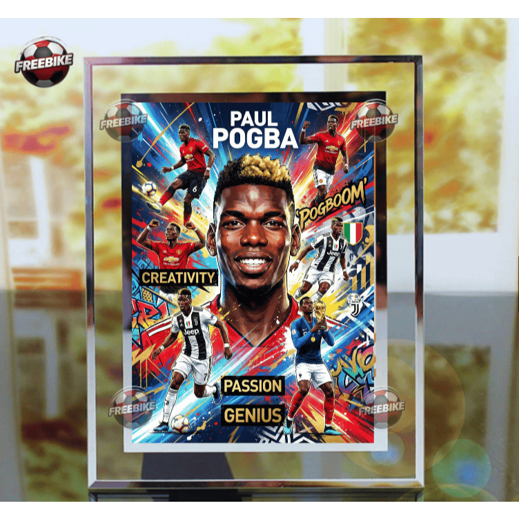 กรอบรูปโปสเตอร์ PAUL POGBA พร้อมกระจกคริสตัลคุณภาพสูง รุ่น 2