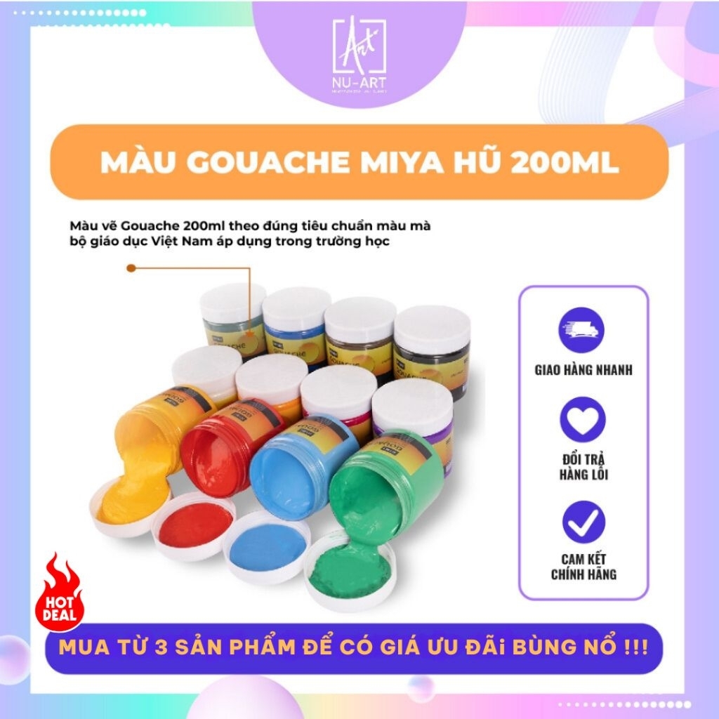 Miya Gouache HIMI โถ 200 มล. คุณภาพสูงเข้มข้นเหมาะสําหรับนักเรียน