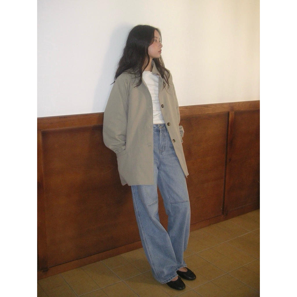 ATOME JACKET - เสื้อแจ็คเก็ตสีกากีตัวยาว Miyou