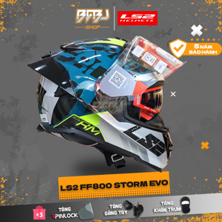 หมวกกันน็อคเต็มใบ Combo LS2 FF800 EVO Sprinter สีดํา สีฟ้า เ…