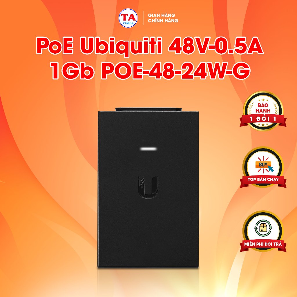พอร์ต PoE Ubiquiti 48V-0.5A 1Gb POE-48-24W-G