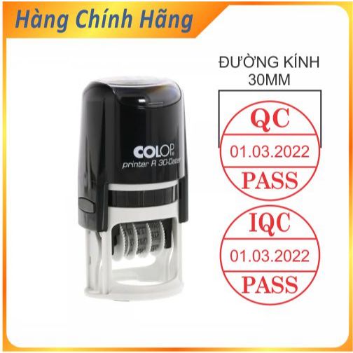 COLOP R30-DATE Round Seal – DATE, Month, Year Stamp in the Middle – หมึกแท้ Instant Seal