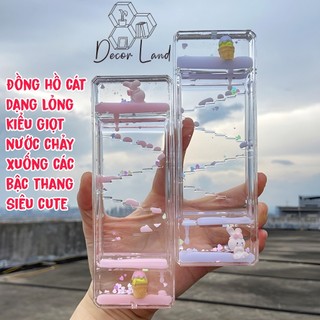 Đồng hồ cát dạng lỏng kiểu giọt nước, giọt dầu chảy, trang trí, decor xả stress hoặc làm quà tặng valentine