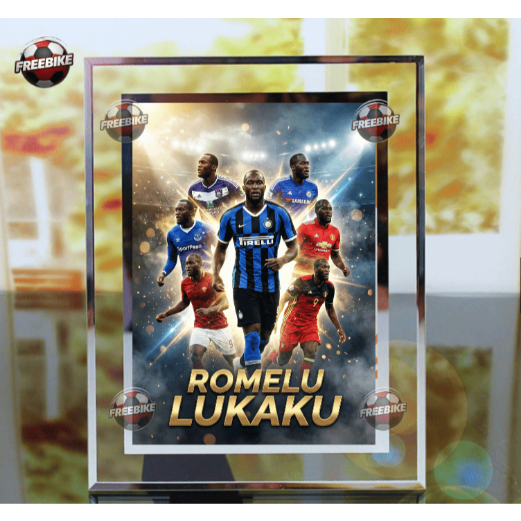 กรอบโปสเตอร์ ROMELU LUKAKU พร้อมแก้วคริสตัลคุณภาพสูง