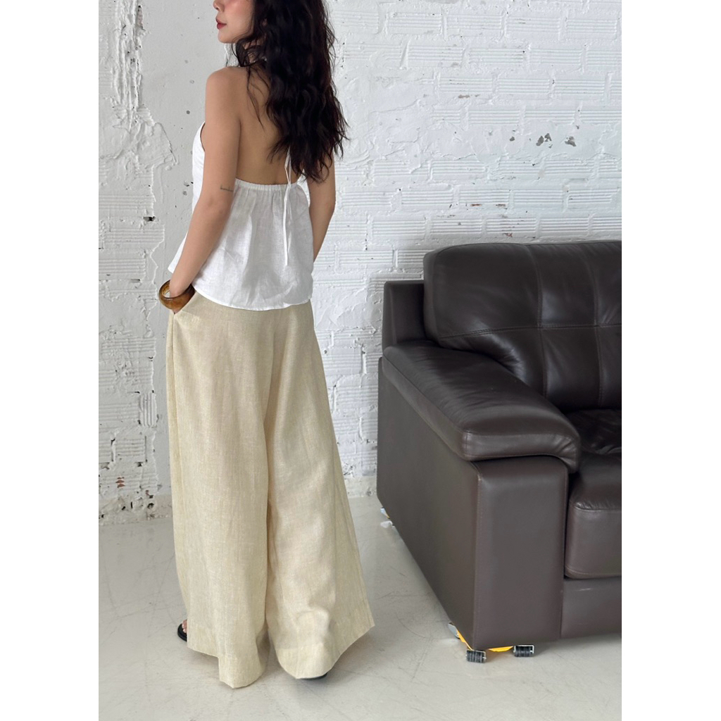 เสื้อสีเหลืองซีด | เสื้อคอปกผ้าลินินคุณภาพสูง (รูปเดิม) - รูปที่ 7