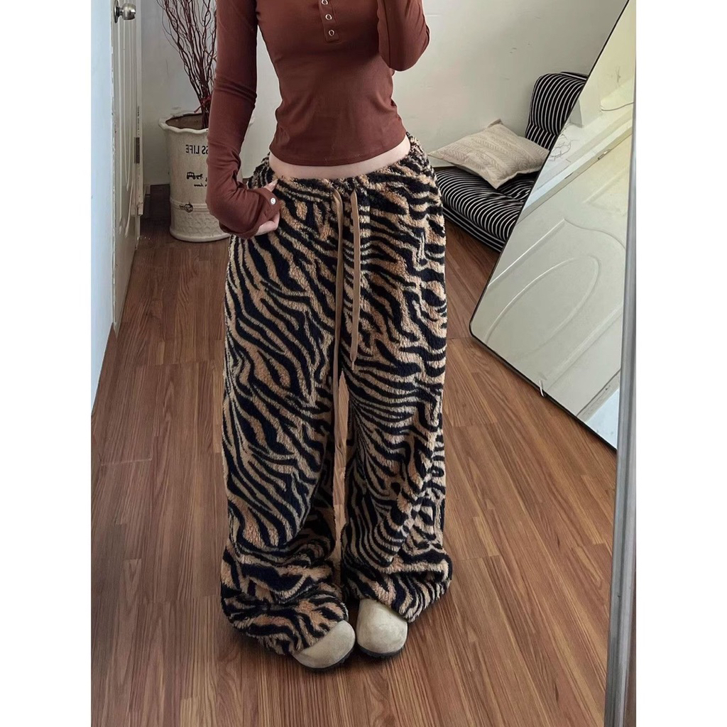 TIGER PATTERN กางเกงผ้าฝ้ายทรงหลวม - CITY -