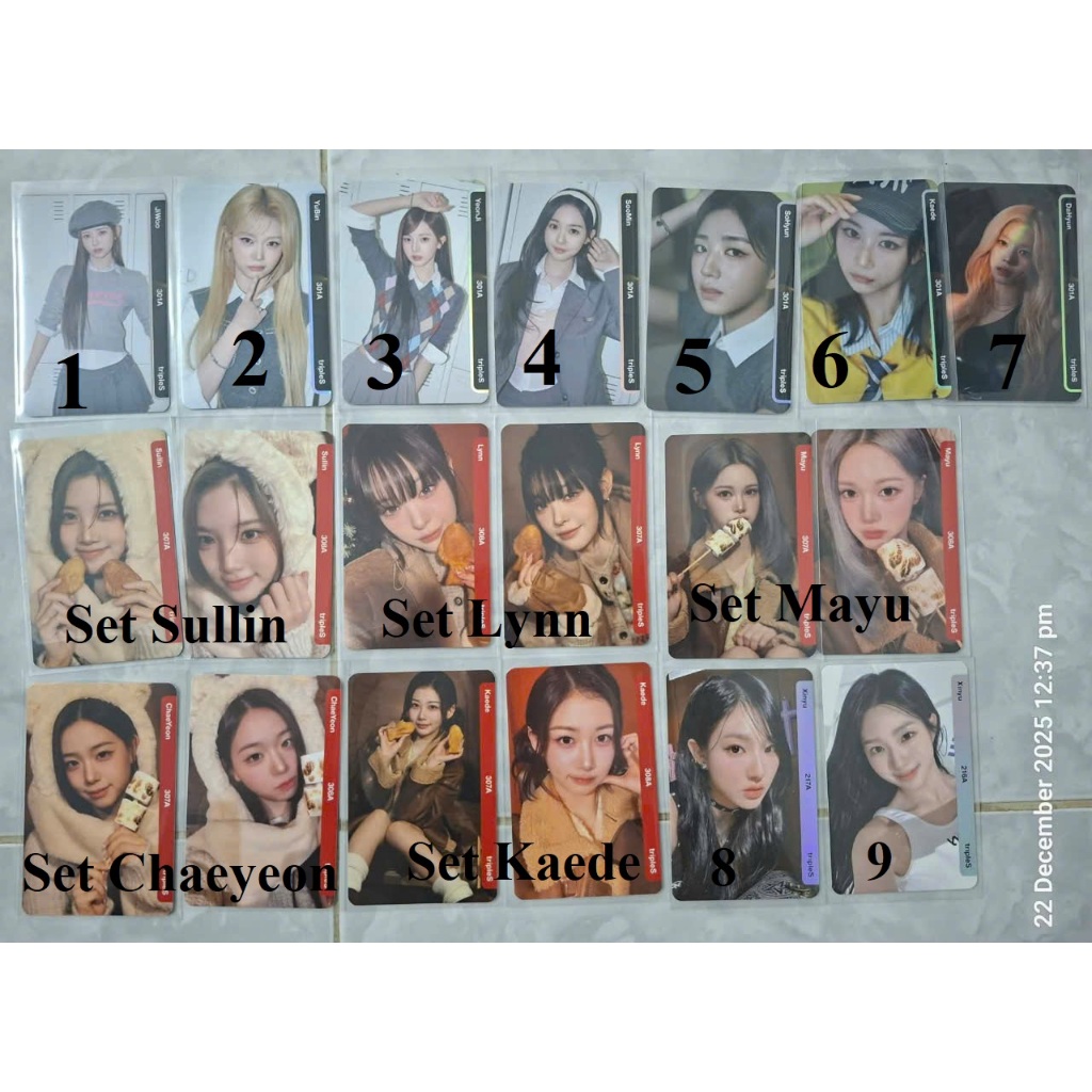 การ์ด OBJEKT ของแท้พร้อม TRIPLES JIWOO YUBIN YEONJI SOMIN SOHYUN KAEDE DAHYUN SULLIN LYNN MAYU CHAEY