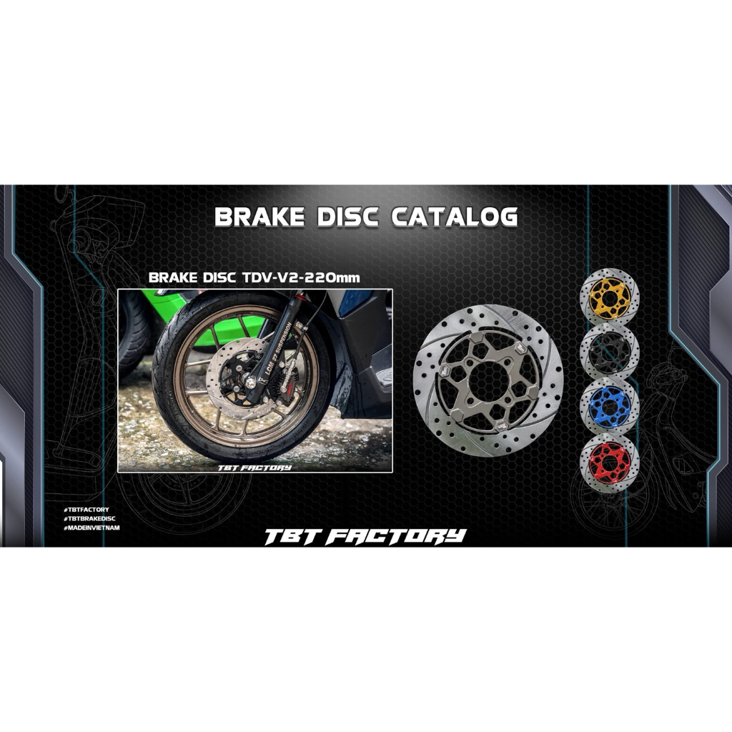 จานเบรค (เบรค) TBT VX-VS-TDV V3 ขนาด 220mm YA-HD