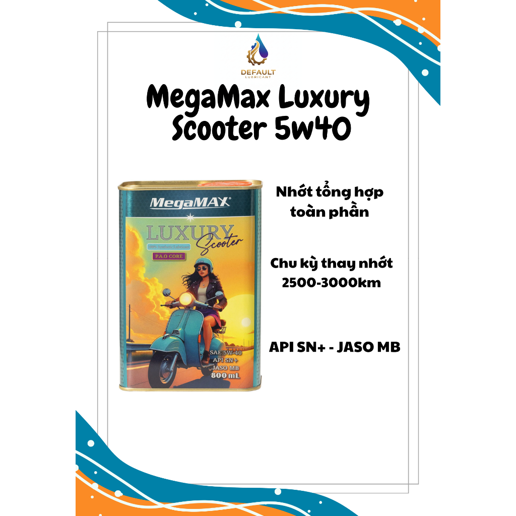 น้ํามันสังเคราะห์สําหรับ MegaMax Luxury Scooter 5w40 800ml