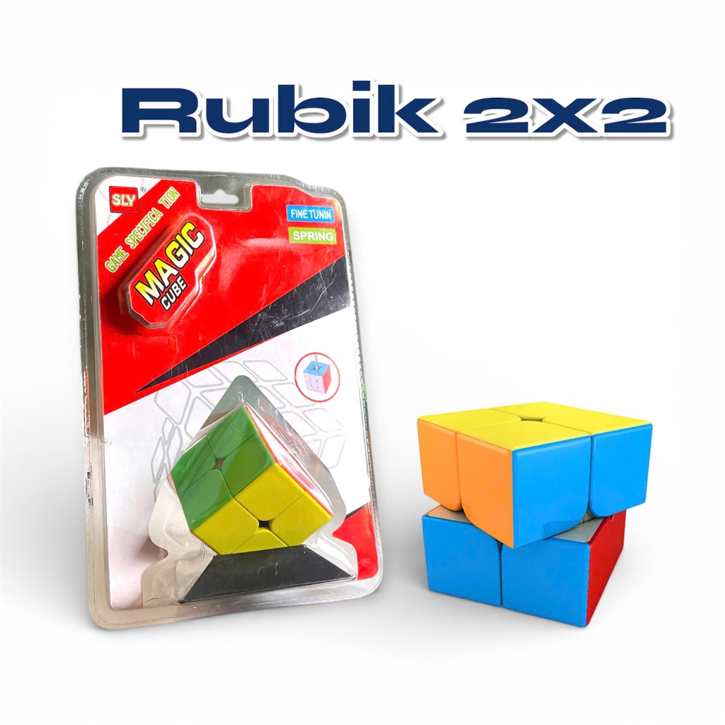 Rubik 2x2, Rubiks Cube 2x2x2 ของเล่นทางปัญญาไร้ขอบไร้สติ๊กเกอร์