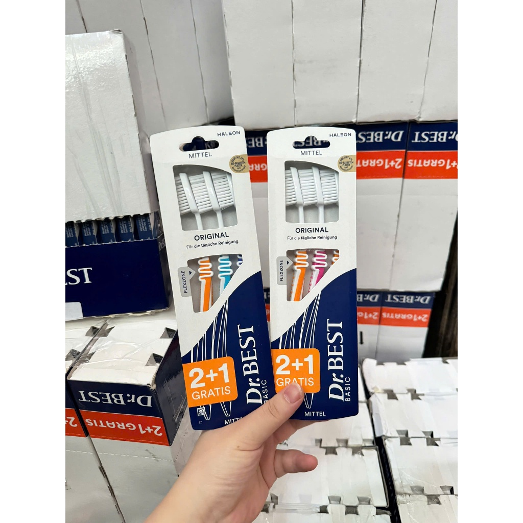 DR Best ชุดแปรงสีฟัน 3 ชิ้น - สินค้าในประเทศเยอรมัน