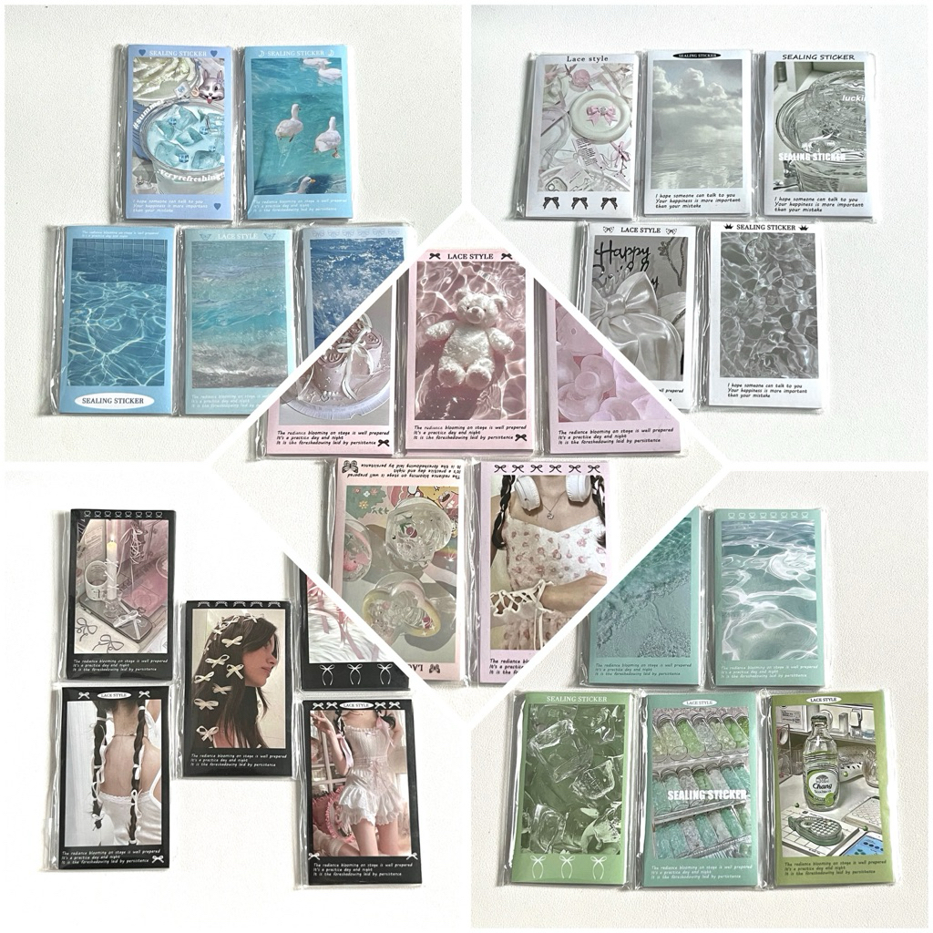 (REAL PHOTOS) SET OF 100 MIX 10 MODELS - สติ๊กเกอร์ปิดผนึกสําหรับกล่อง ของตกแต่ง แพ็คเกจ...