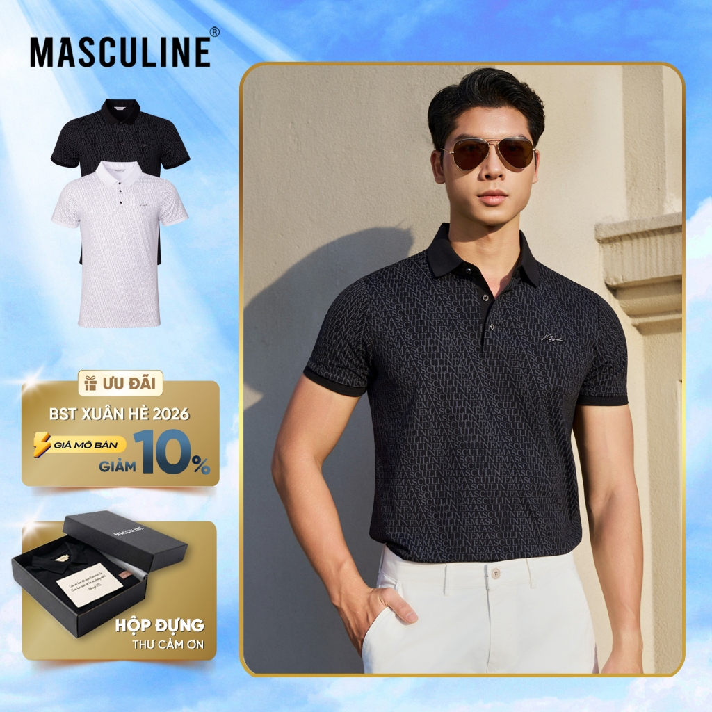 เสื้อโปโลผู้ชาย MASCULINE APL607 คอปกตั้งคุณภาพสูง แบบ Slim Fit แขน Slim เข้ากับร่างกาย