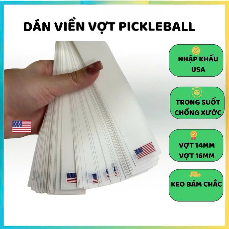 สติกเกอร์ขอบแร็กเก็ตดองบอล 16 มม. พรีเมี่ยมนําเข้า - เต็มขอบ