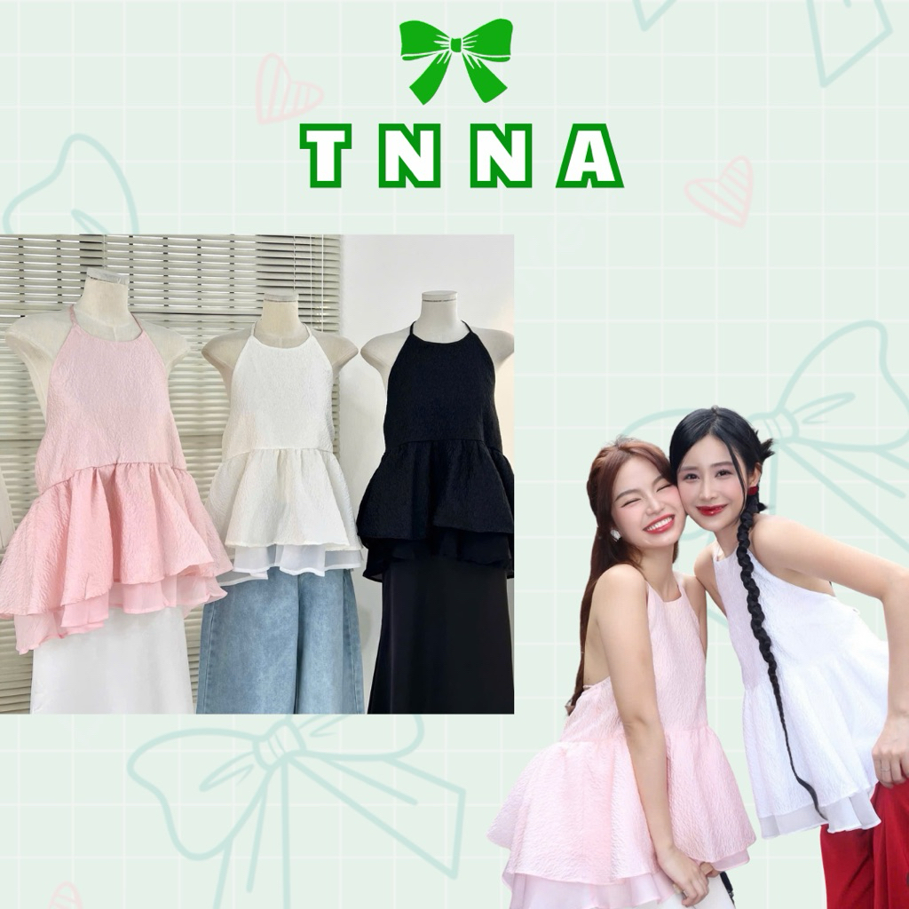 TNA_Feminine Peplum เสื้อคอปกทรงบานเป็นชั้นทําจากโฟมเชื่อมลายนูนเบาๆ