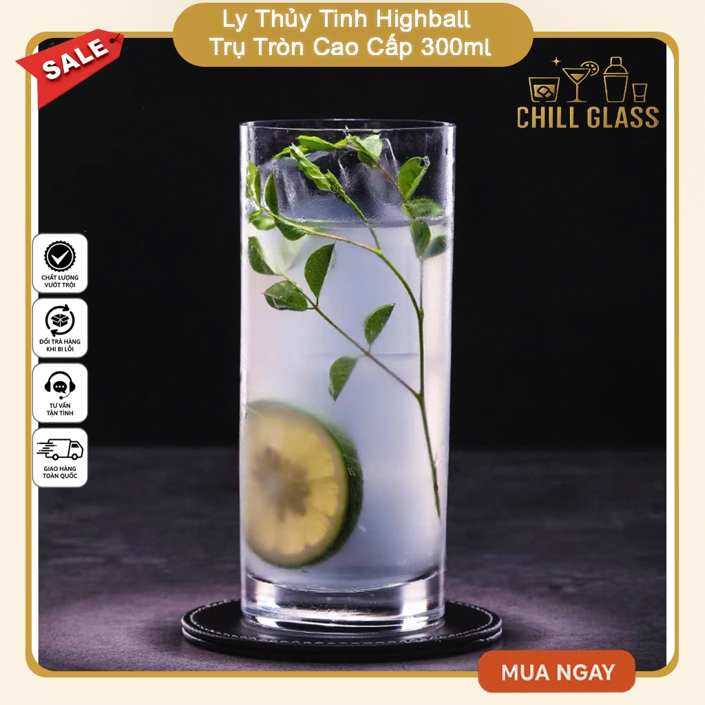 Highball Cocktail Cup 300ml สําหรับ Gin Tonic, Mojito, Long Drink – ถ้วยแก้วระดับพรีเมียม