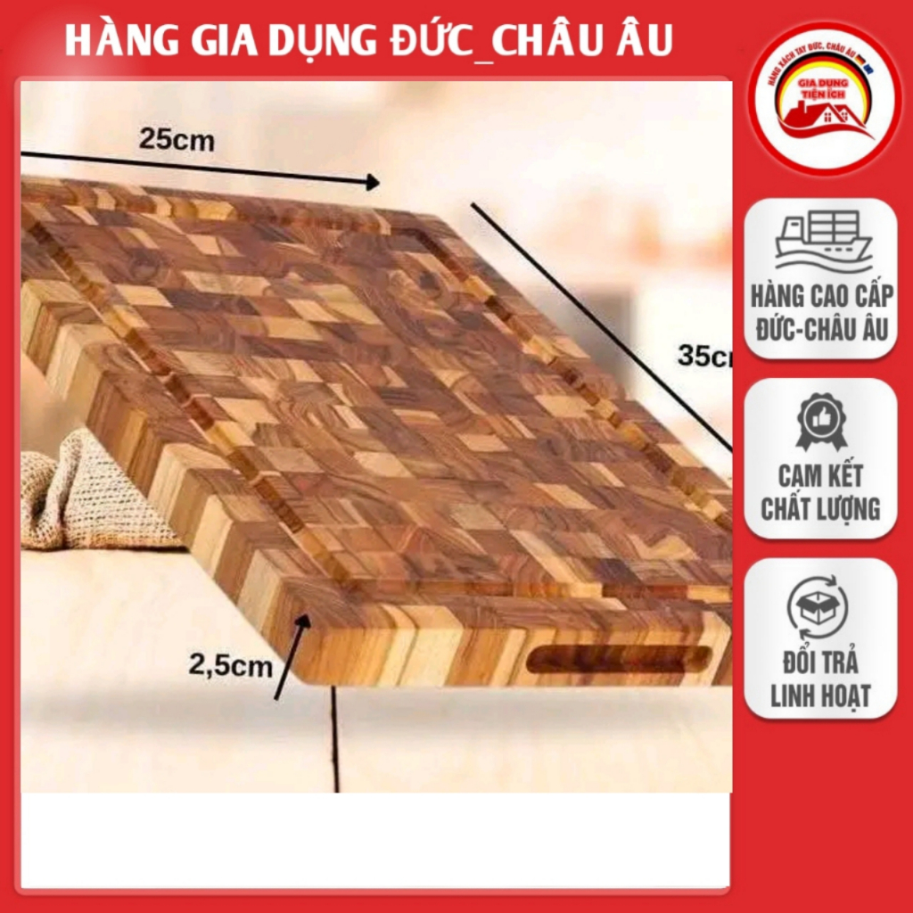 เขียงไม้สัก Kiai K001 ของญี่ปุ่น (30x20x2.5cm) & K002 (35252.5cm) ต้านเชื้อแบคทีเรีย ทนความชื้น