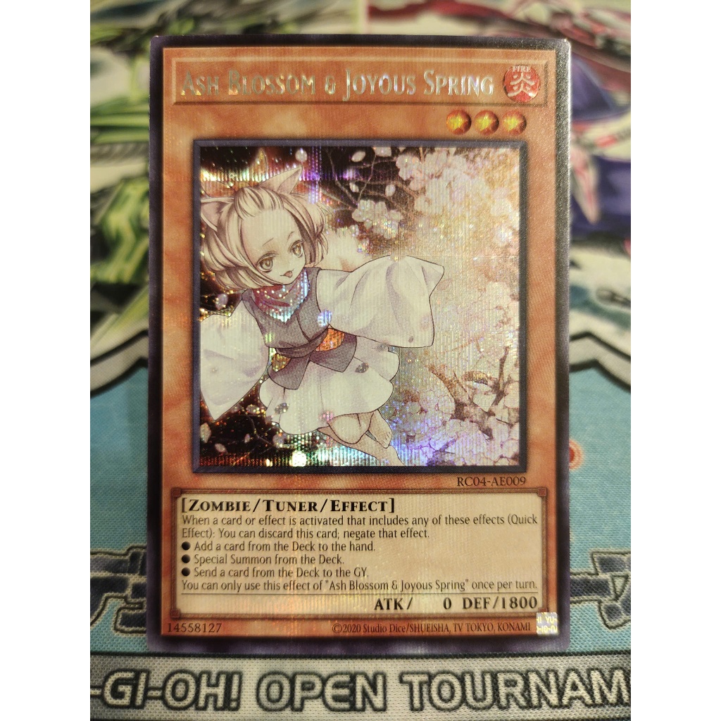 การ์ด Yugioh ดั้งเดิม - Ash Blossom & Joyous Spring - RC04-AE009 - Secret Rare