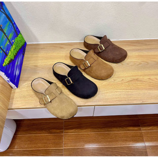 [5cm ĐẾ CAO] Giày sục nữ quai khoá 3 màu da lộn mịn trẻ trung bi giày dép