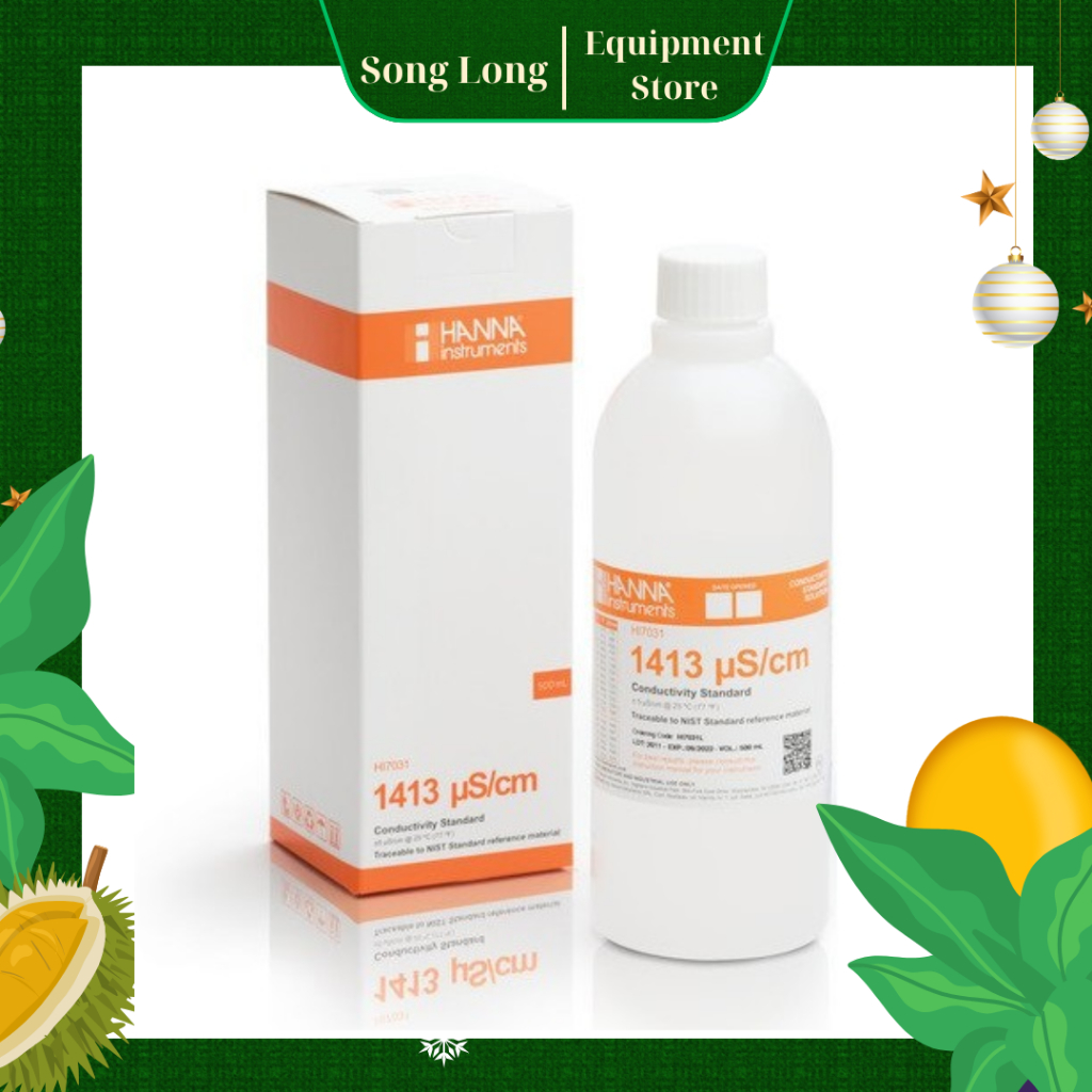 สารละลายสอบประสานไฟฟ้า (EC) 1413 μS/cm, 500mL ขวด HI7031L Hanna