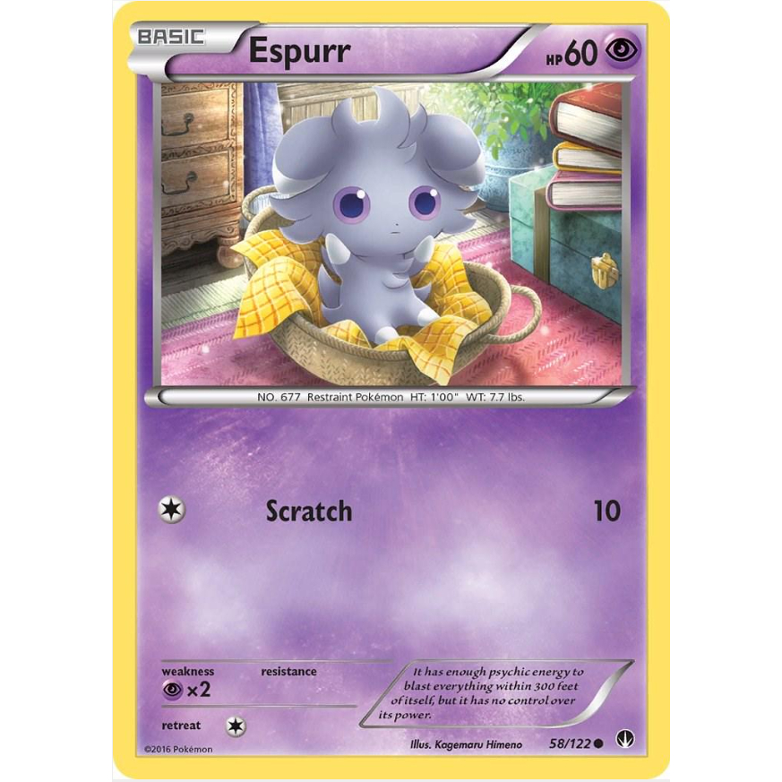 [การ์ดโปเกมอน TCG] Espurr - 58/122 - ทั่วไป