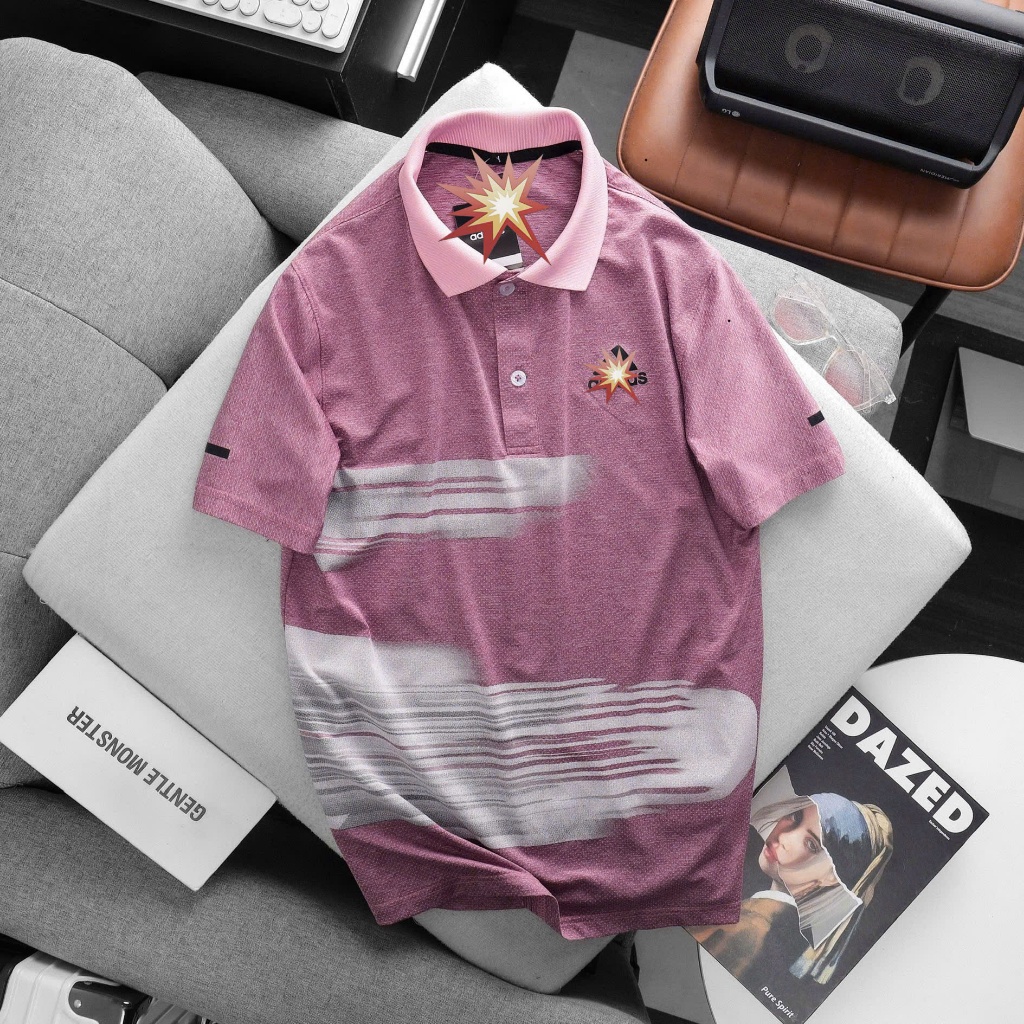 Vietnam Shop เสื้อยืดกีฬาสไตล์โปโลสําหรับผู้ชายทําจากยางยืดยืด 4 ทิศทาง