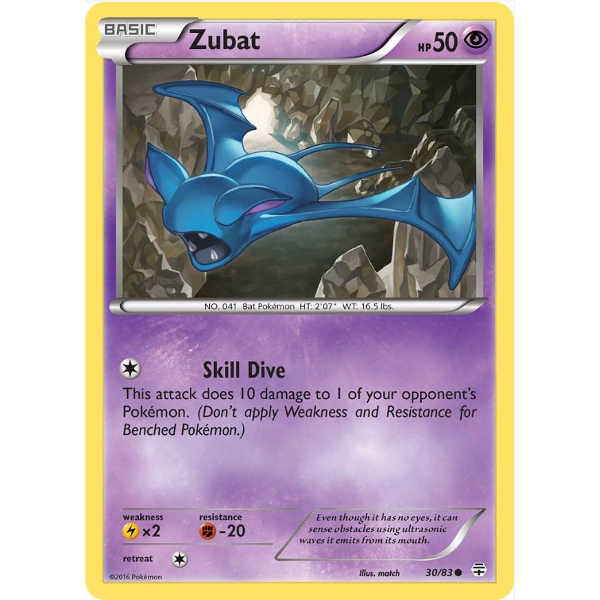 [การ์ดโปเกมอน TCG] Zubat - 30/83 - ทั่วไป