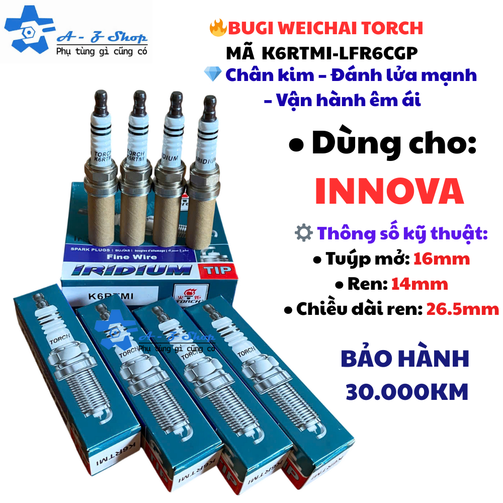 WEICHAI TORCH BUGI – CODE K6RTMI-LFR6CGP Platinum pin • สําหรับ: INNOVA