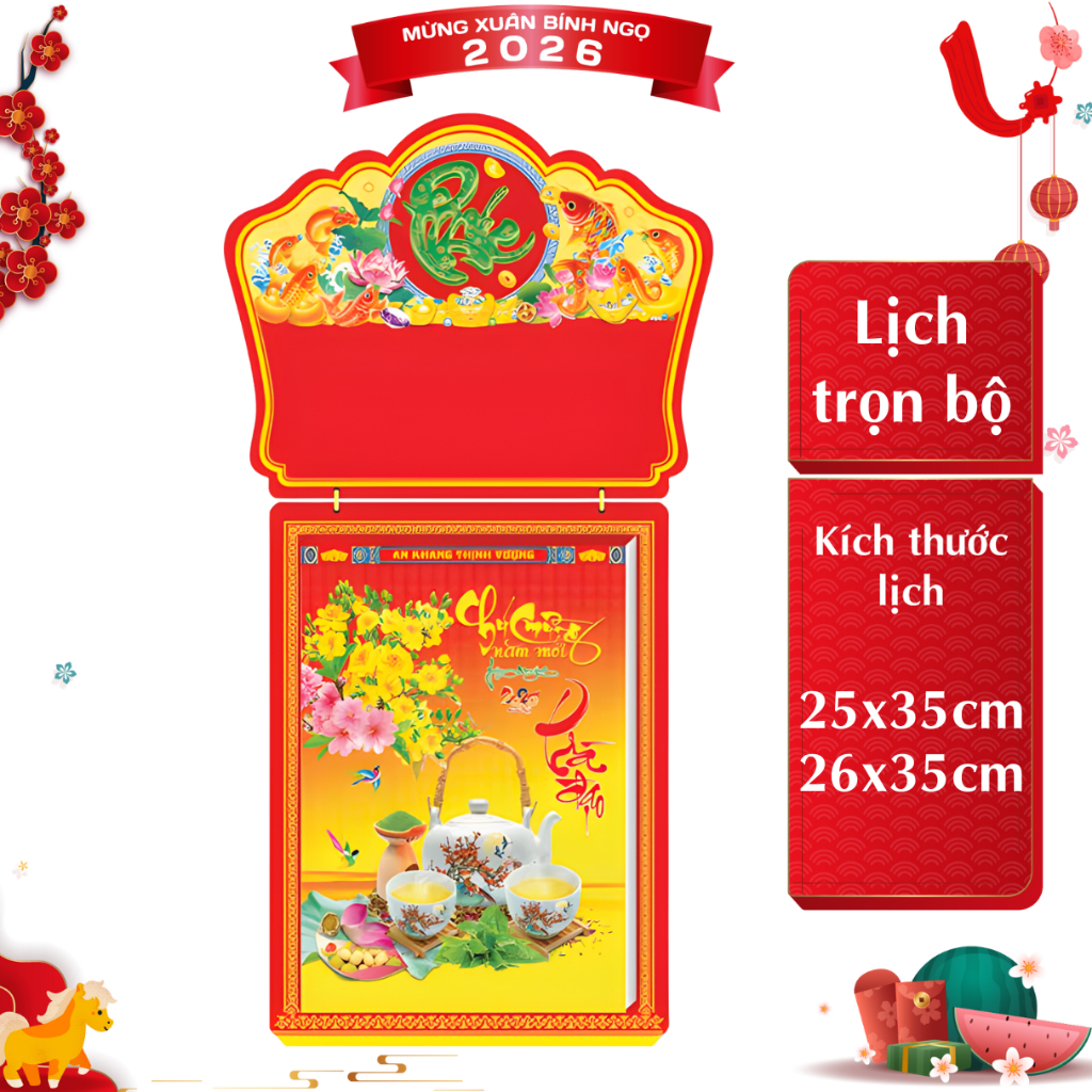 [TET CALENDAR 2026] Maximum Bloc Complete Set (25x35cm) - Chieu Tai Tan Bao - Ma Dao Thanh Cong (TVH