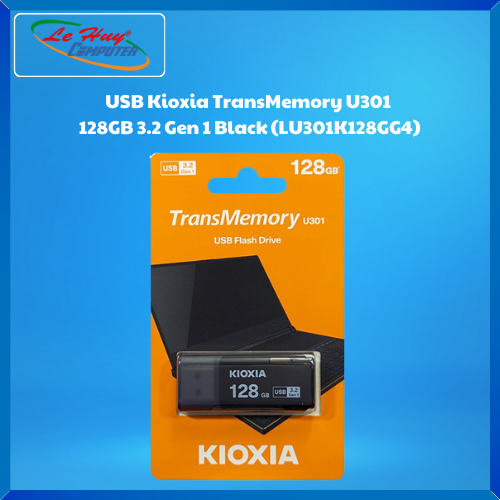 USB Kioxia TransMemory U301 128GB 3.2 Gen 1 สีดํา - สินค้าของแท้