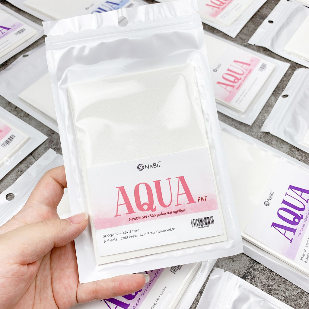 (FIRE) NABII AQUA FAT Newbie ชุดกระดาษสีน้ํา 300gsm - A6 ถุง 8 แผ่น THARTSHOP