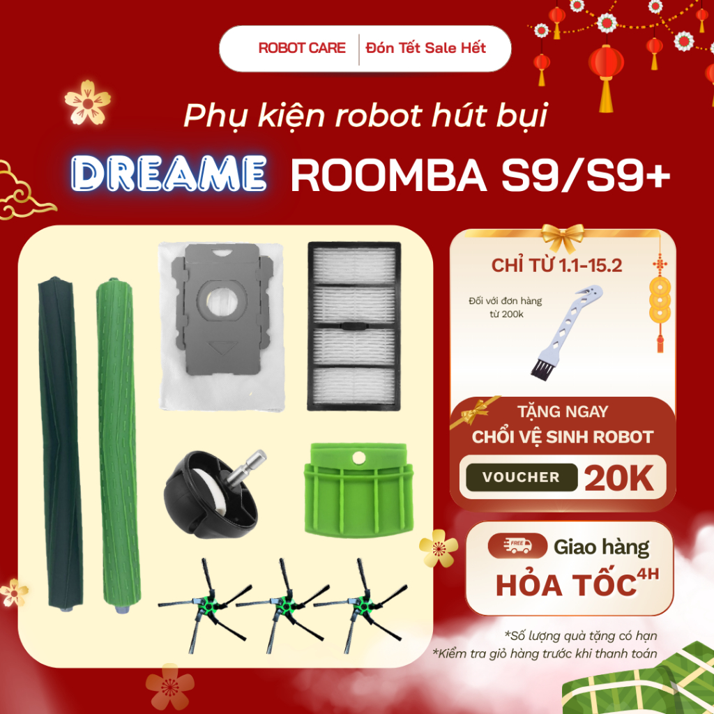 IROBOT ROOMBA S9/S9 PLUS อุปกรณ์เสริมเครื่องดูดฝุ่นหุ่นยนต์ iROBOT คุณภาพ - ถุงขยะ แปรง ล้อ...