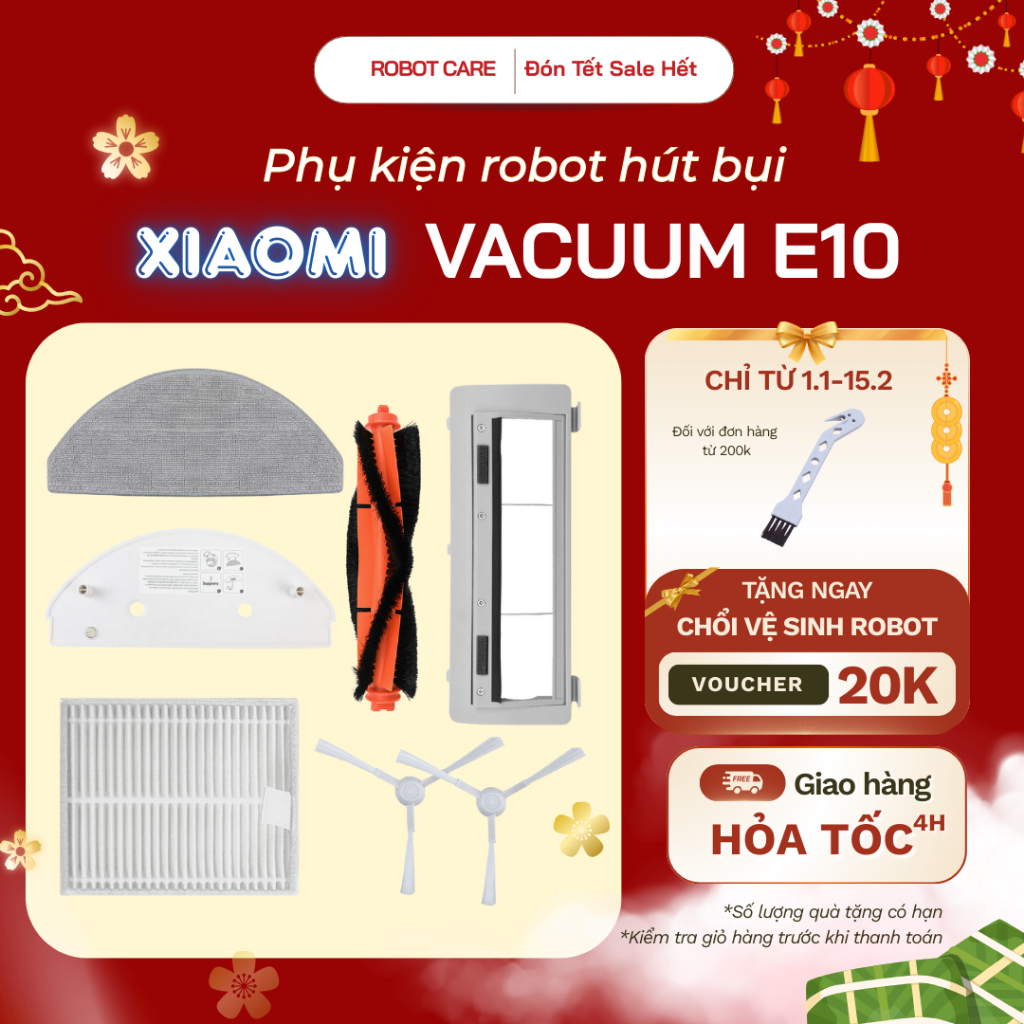 Xiaomi Vacuum E10 E10C E12 หุ่นยนต์ อุปกรณ์เสริมเครื่องดูดฝุ่น - อุปกรณ์เสริมหุ่นยนต์เครื่องดูดฝุ่น 